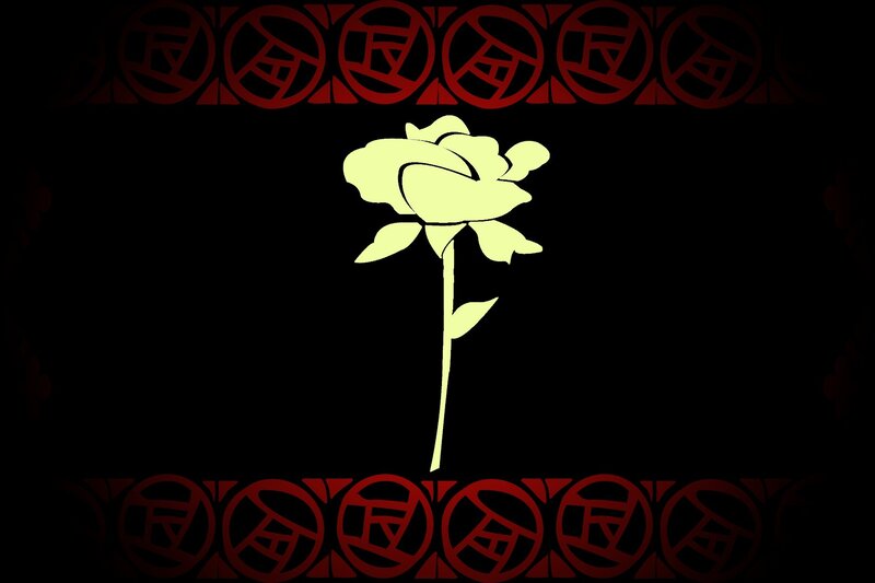 Yellow Rose Flower — Black