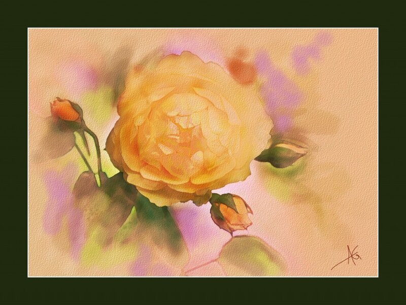 Yellow Rose Flower — Serene, Painting