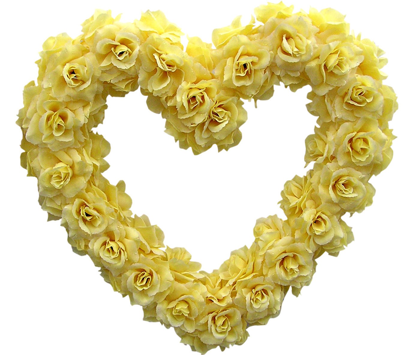 yellow rose heart wreath