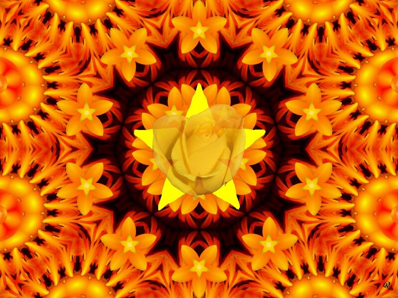 Yellow Rose in Mandala