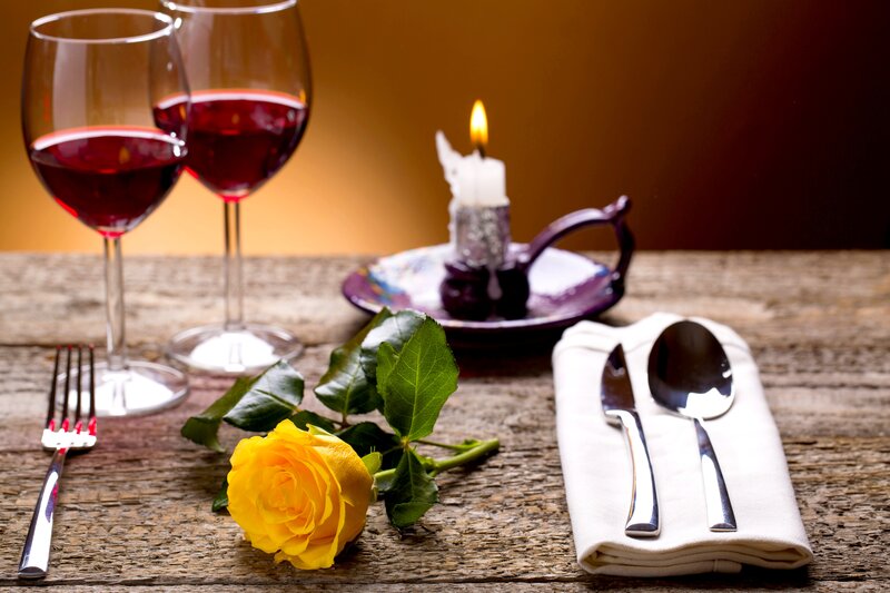Yellow Rose on Table — Brown