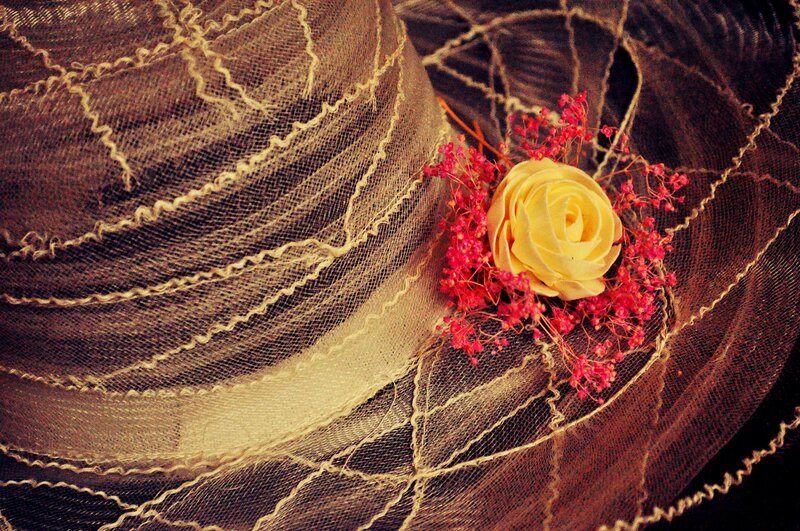 Yellow Rose on Veil