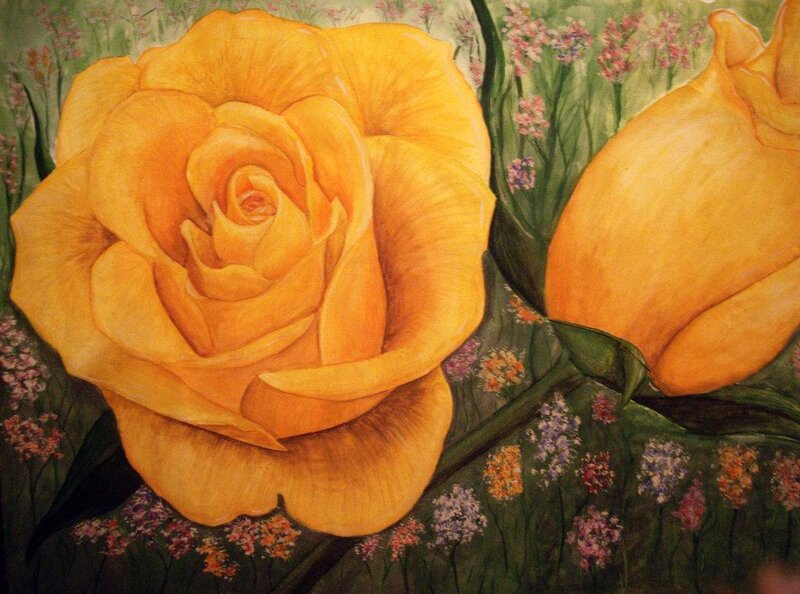 Yellow Rose Painting — Serene