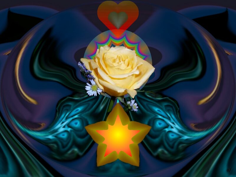 Yellow Rose with Flowers