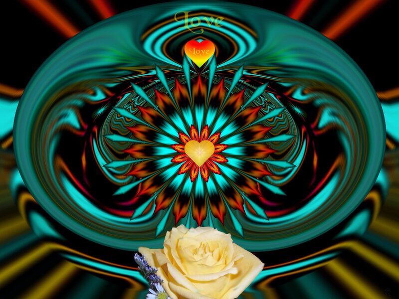 Yellow Rose with Fractal Design