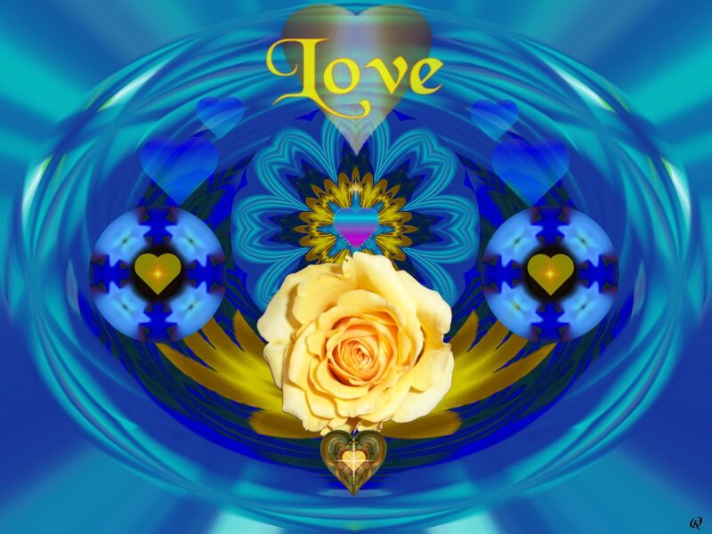 Yellow Rose with Hearts