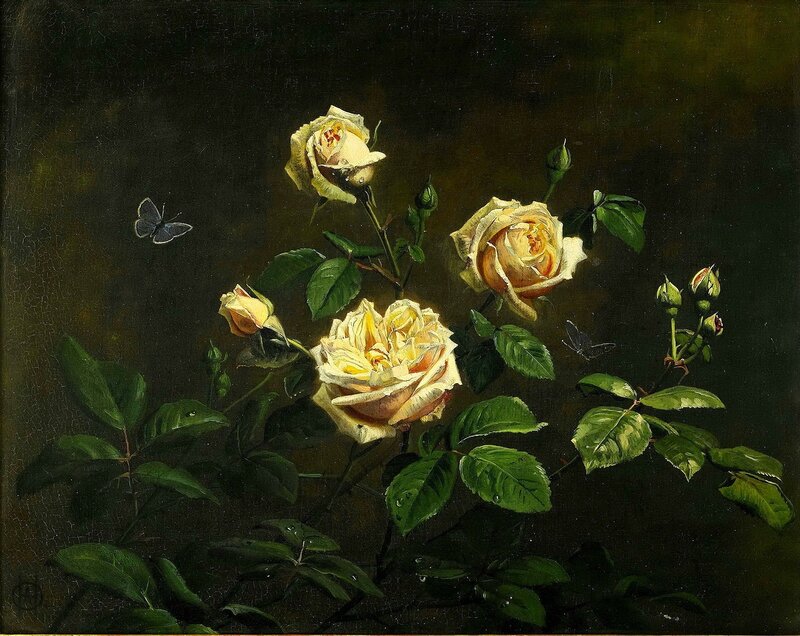 Yellow Roses and Butterflies — Green