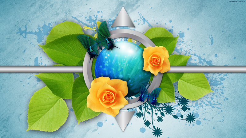 Yellow Roses and Green Leaves