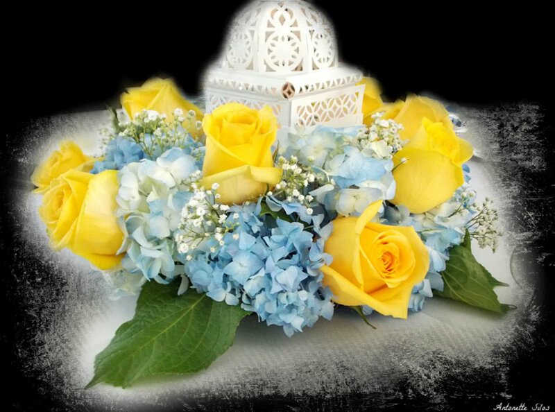 Yellow Roses and Hydrangeas — Serene