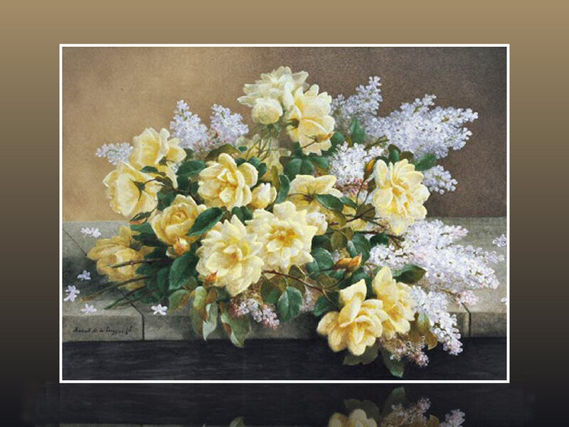 Yellow Roses and Lilacs