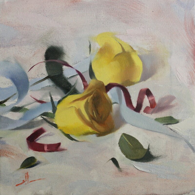 Yellow Roses and Ribbons