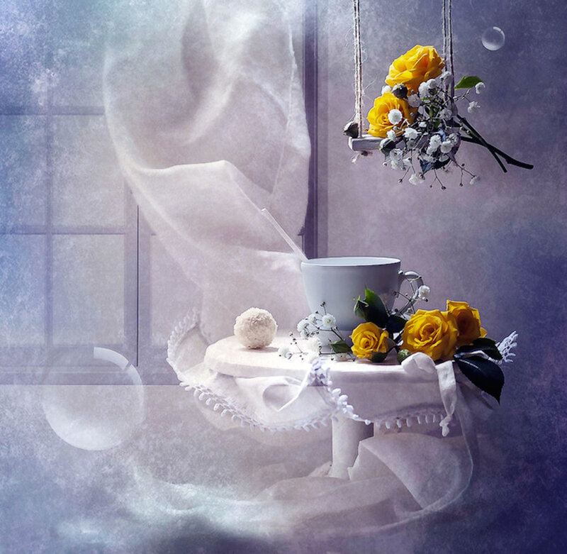 Yellow Roses and Teacup