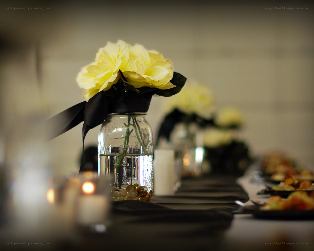 Yellow roses in a jar