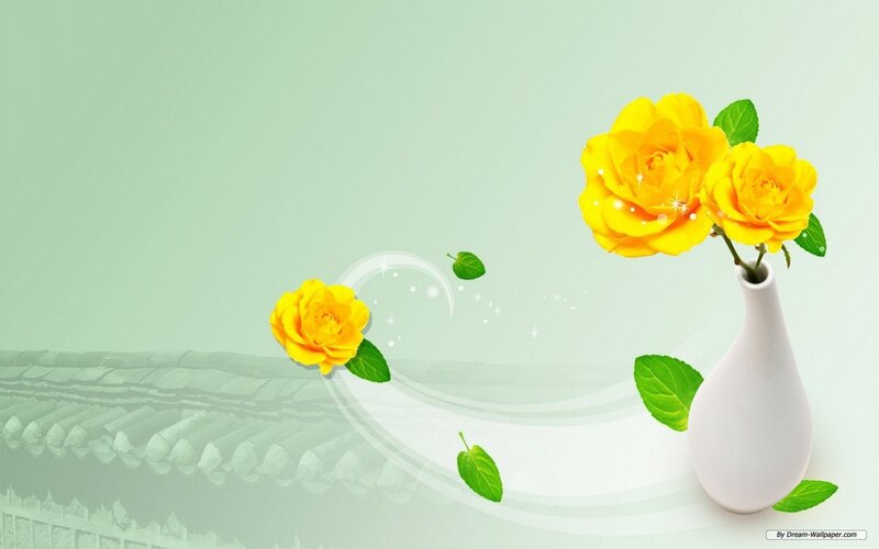 Yellow Roses in a Vase — Serene