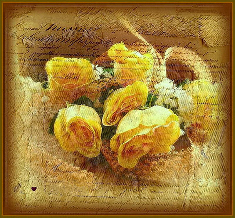 Yellow Roses in Basket