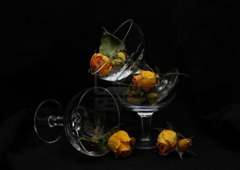 Yellow Roses in Glasses