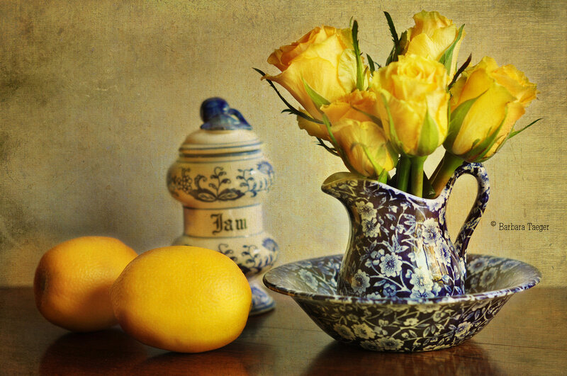 Yellow Roses in Pitcher — Calm