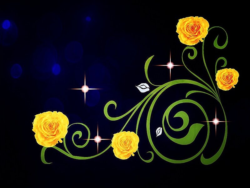 Yellow Roses on Vines