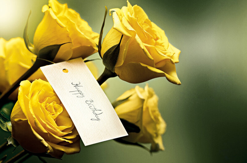 Yellow Roses with Tag