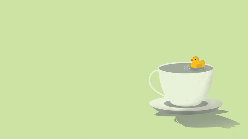 Yellow Rubber Duck — Light Green