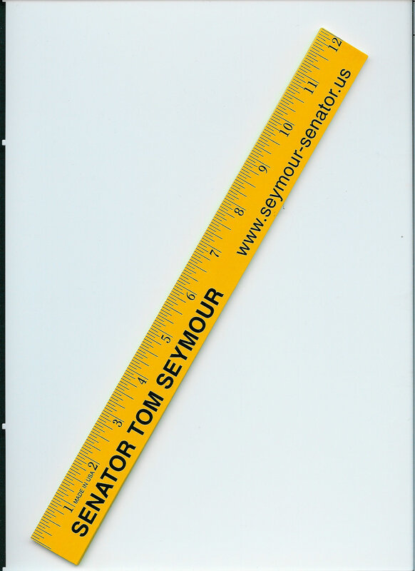 yellow ruler with senator tom seymour branding