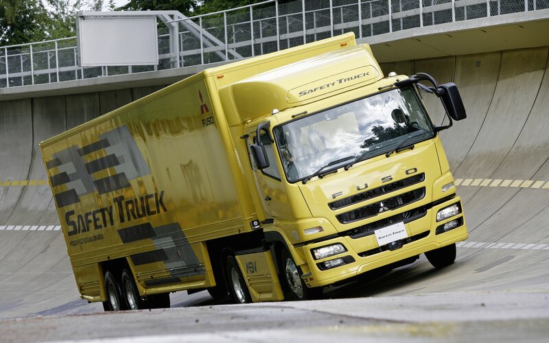 Yellow safety truck on ramp