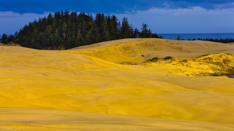 Yellow Sand Dunes — Dramatic, Sunset