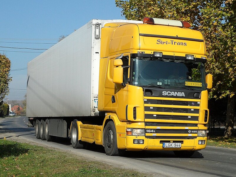 Yellow Scania Truck