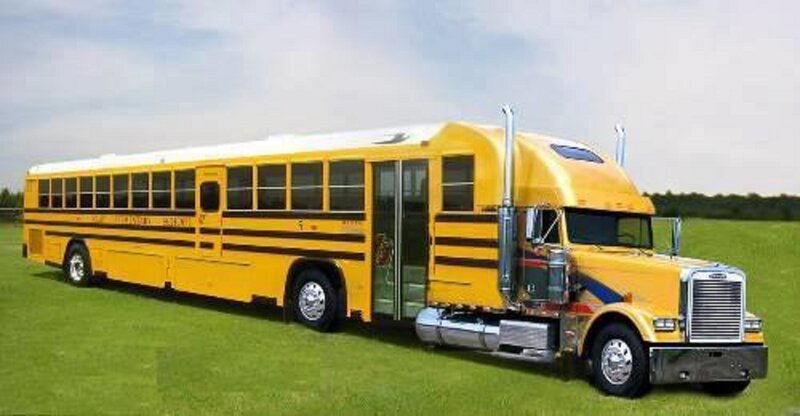 Yellow School Bus Truck