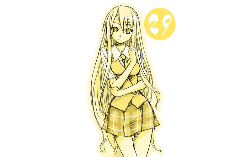 yellow schoolgirl anime art
