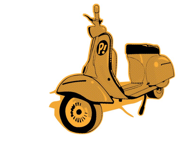 Yellow Scooter Illustration — Minimalist