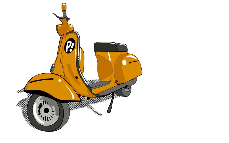 Yellow Scooter Illustration — Neutral