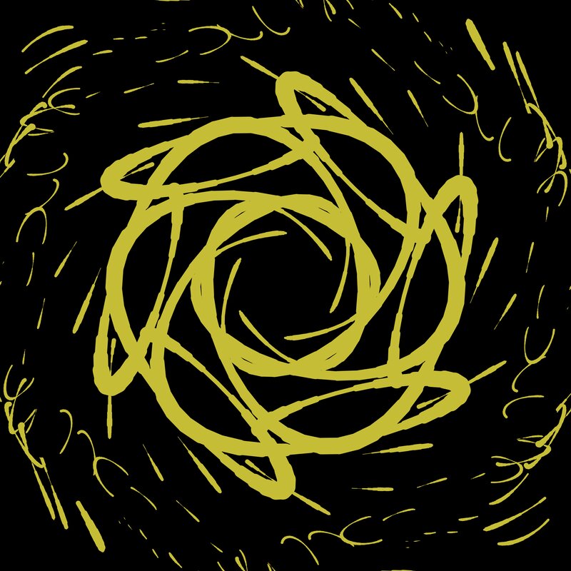 Yellow Scribble on Black