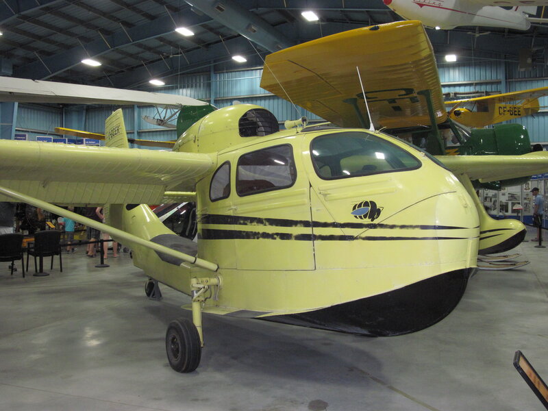 Yellow Seaplane in Hangar