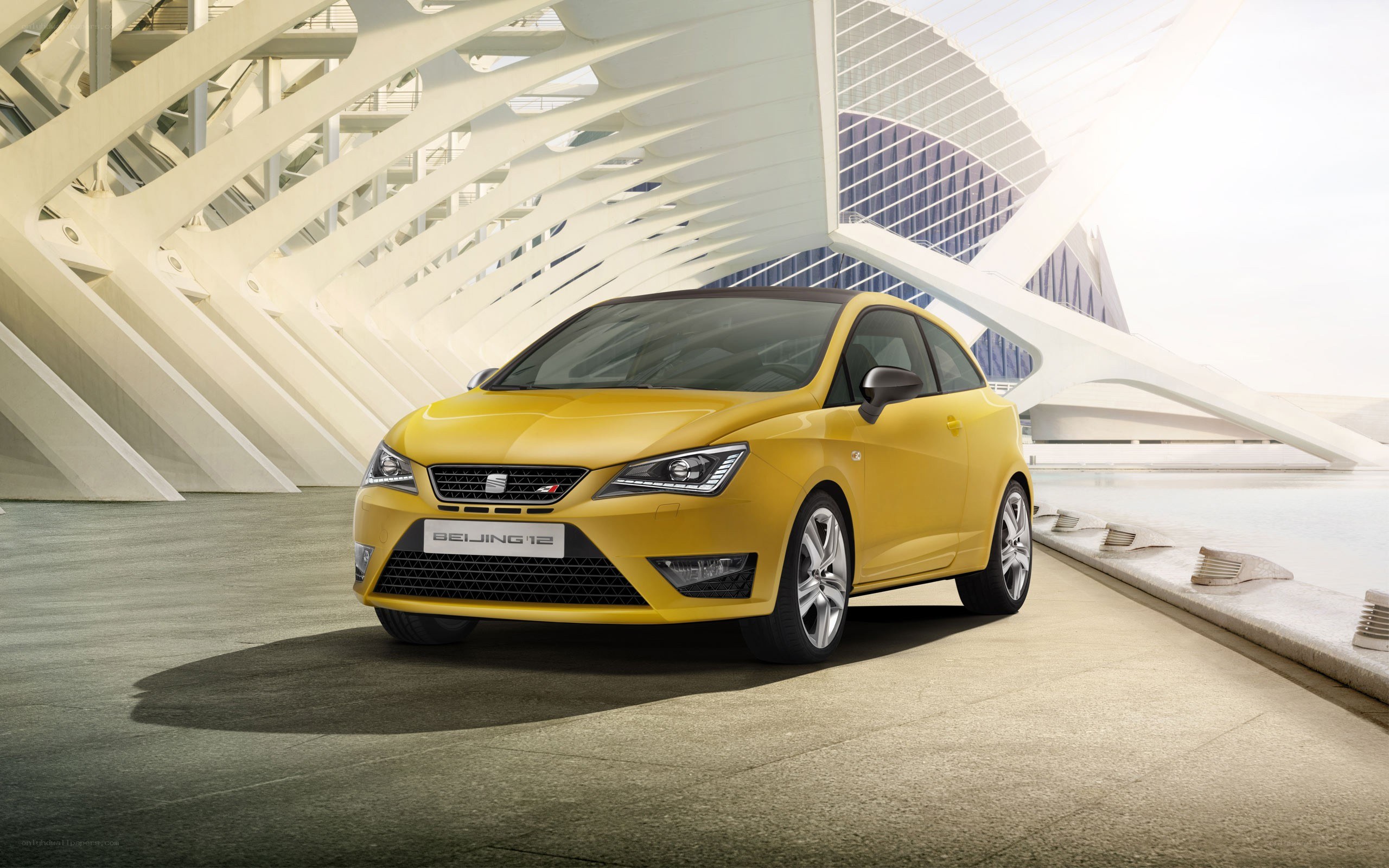 Yellow SEAT Leon Cupra