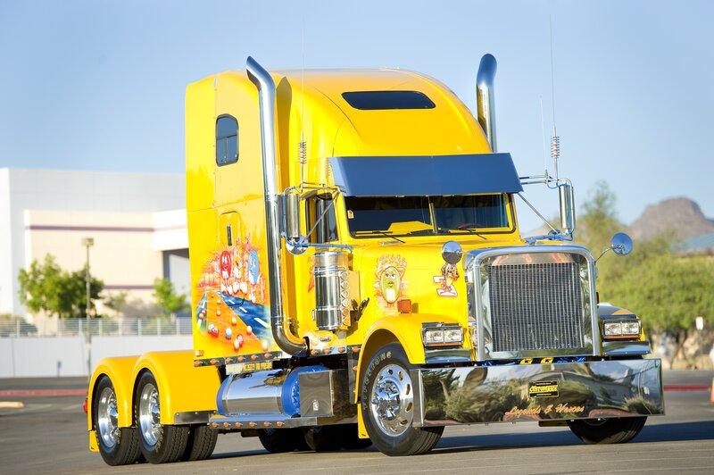 Yellow Semi-truck — Bright