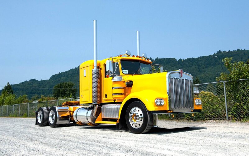 Yellow Semi-truck — Calm, Afternoon