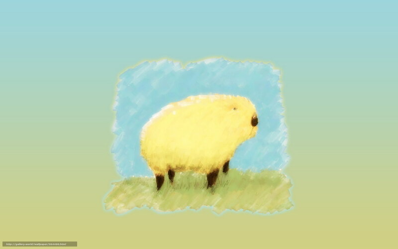 yellow sheep on grass