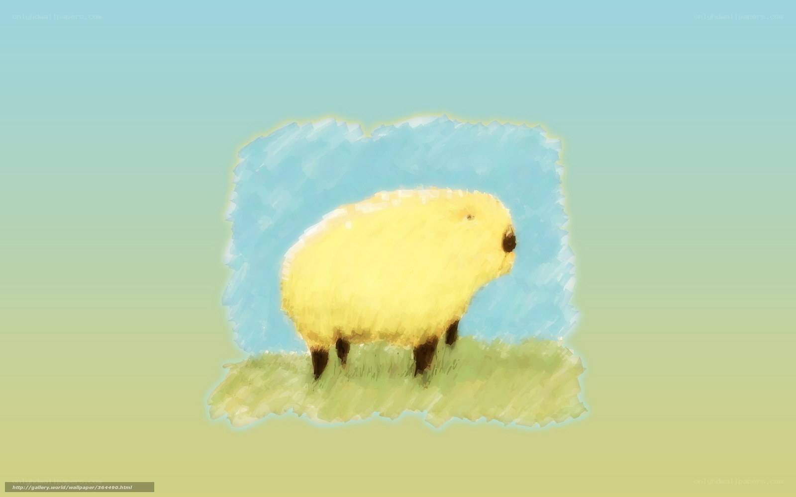 yellow sheep on grass