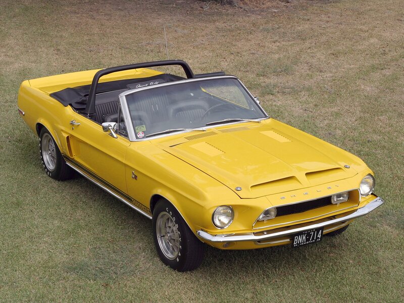 Yellow Shelby Cobra convertible