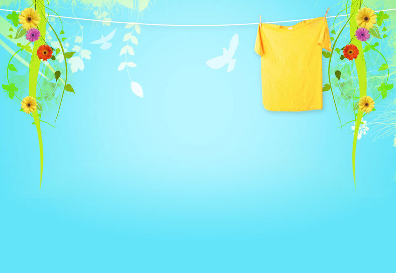 yellow shirt on clothesline