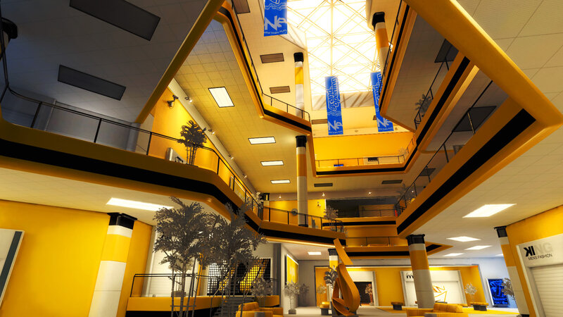 Yellow Shopping Mall Interior