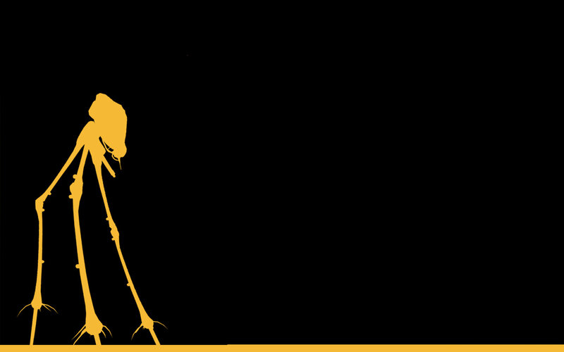 yellow silhouette of a creature