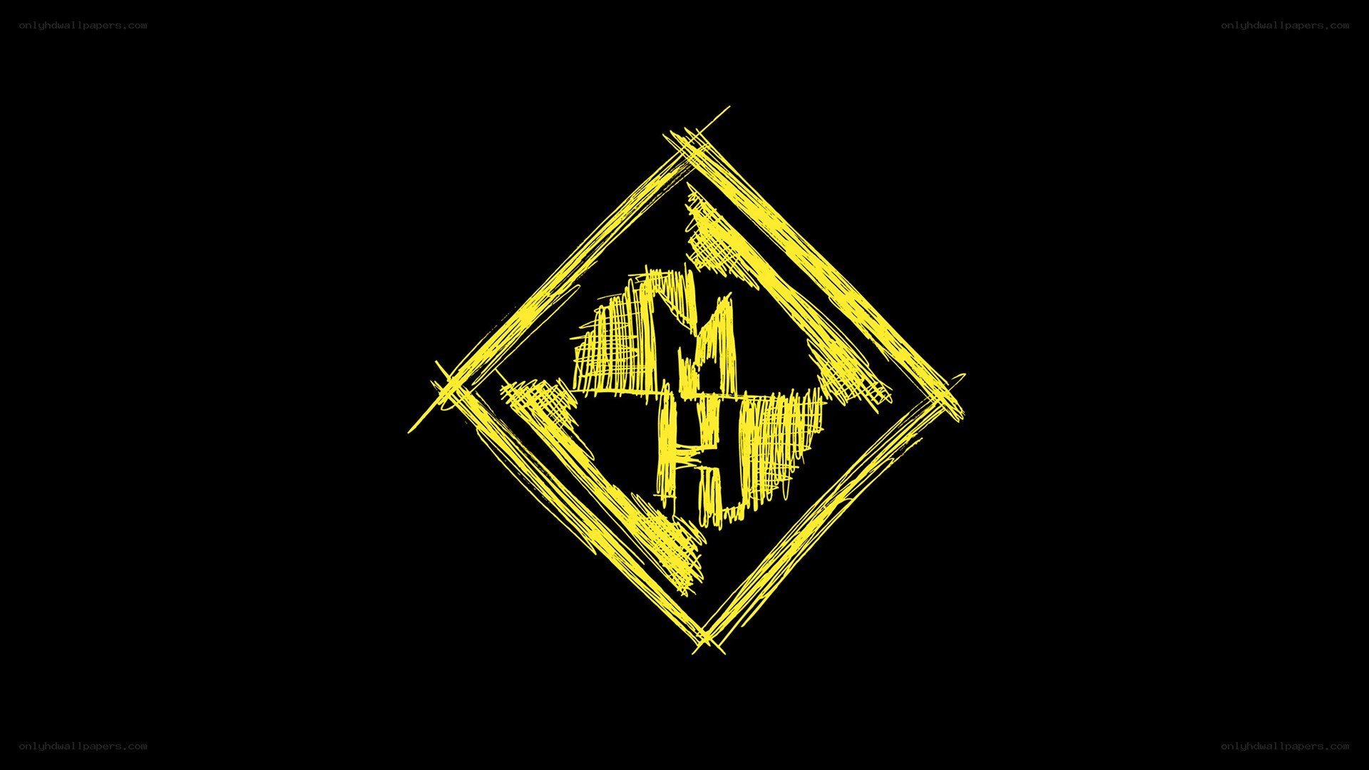 yellow sketch logo on black