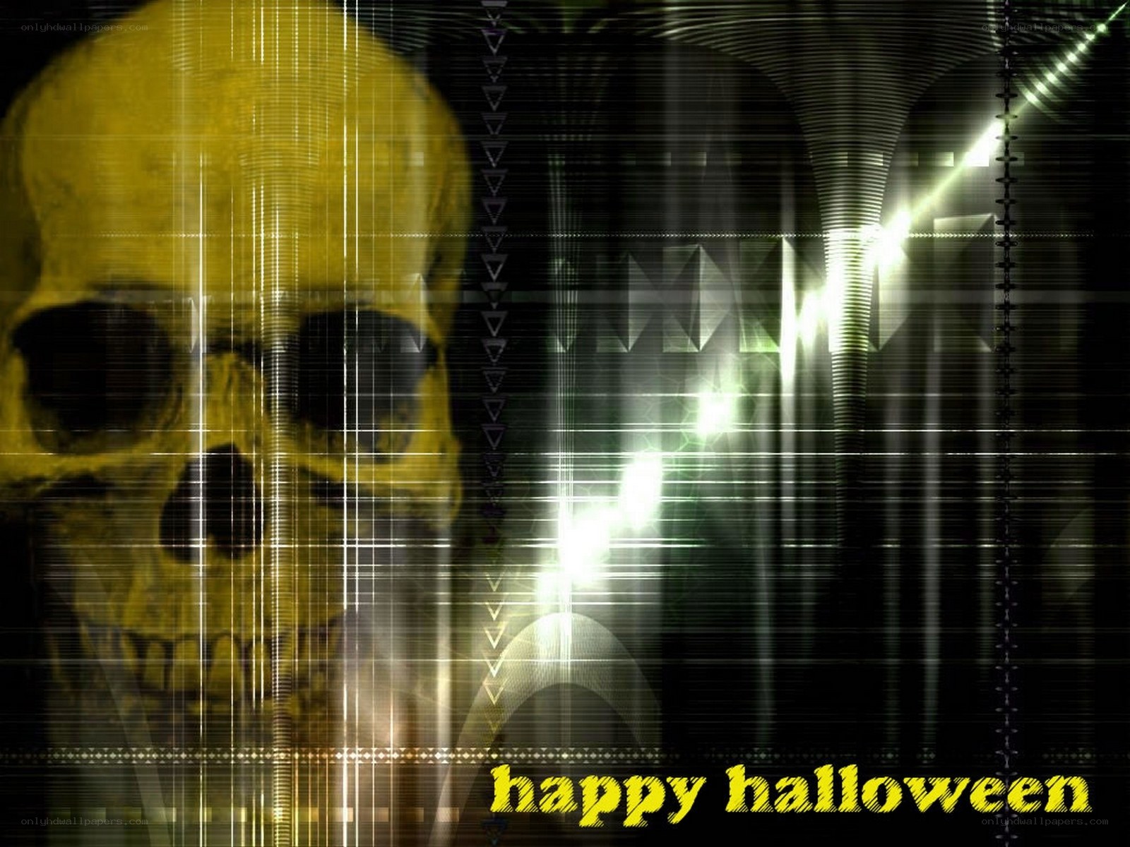 yellow skull halloween background