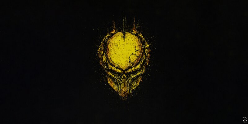 Yellow Skull Logo — Black, Dark, Ominous