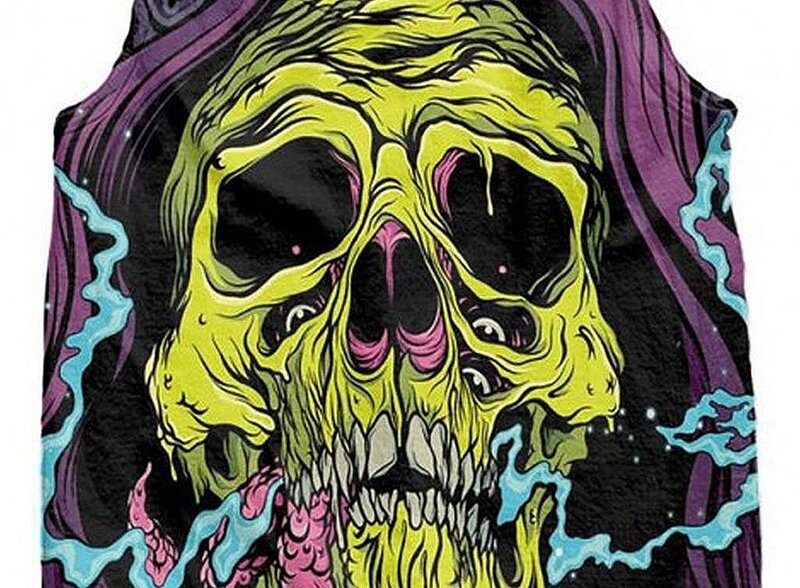 Yellow Skull with Purple Hood