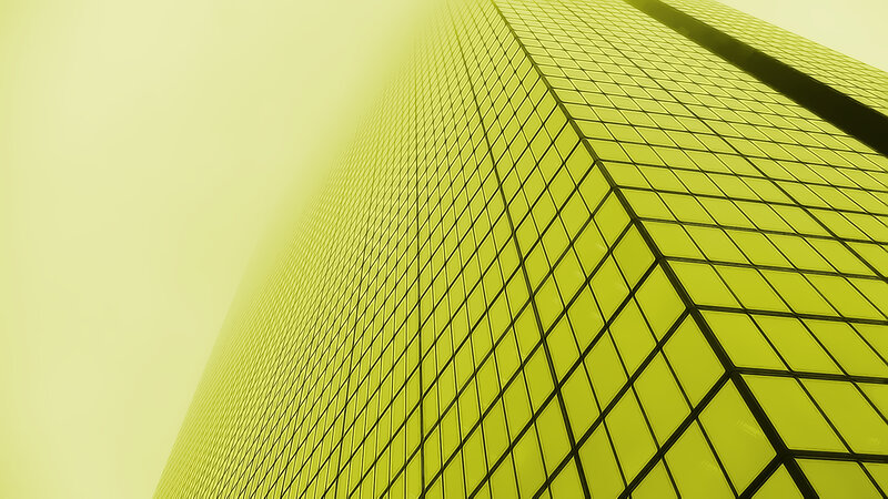 yellow skyscraper facade