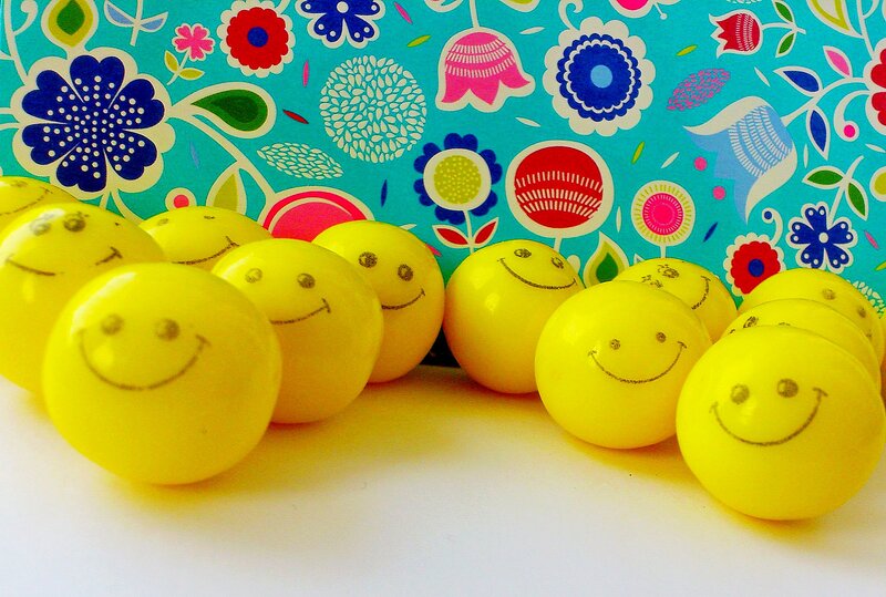 Yellow Smiley Balls — Cheerful, Photograph