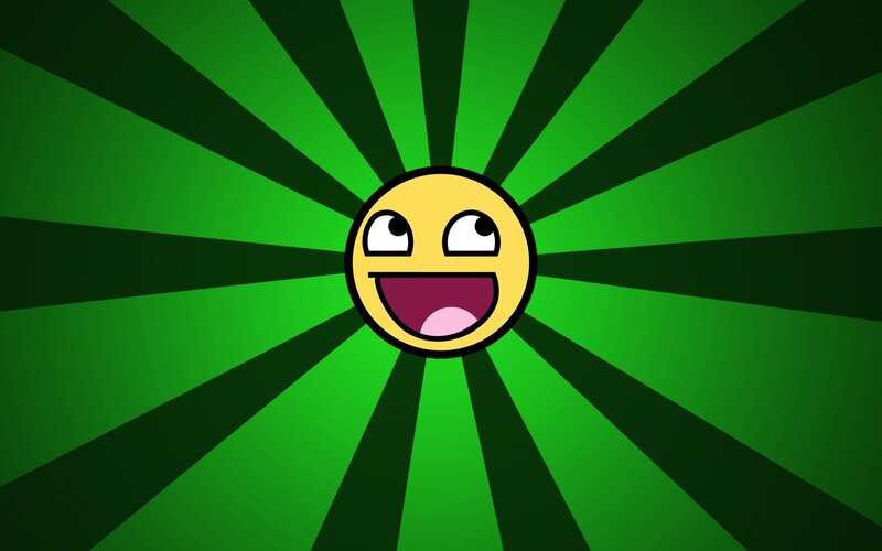 Yellow Smiley Face — Green, Energetic